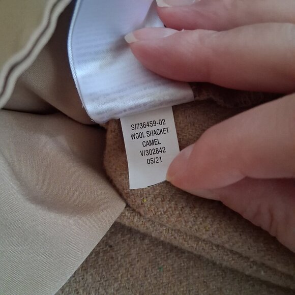 Old Navy Women's Size 2X Camel Soft-Brushed Wool Blend Utility Shacket - Picture 7 of 14